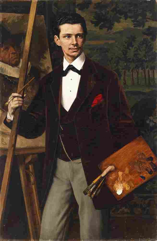 gebhardt a painter at his easel Art A4 Photo Print