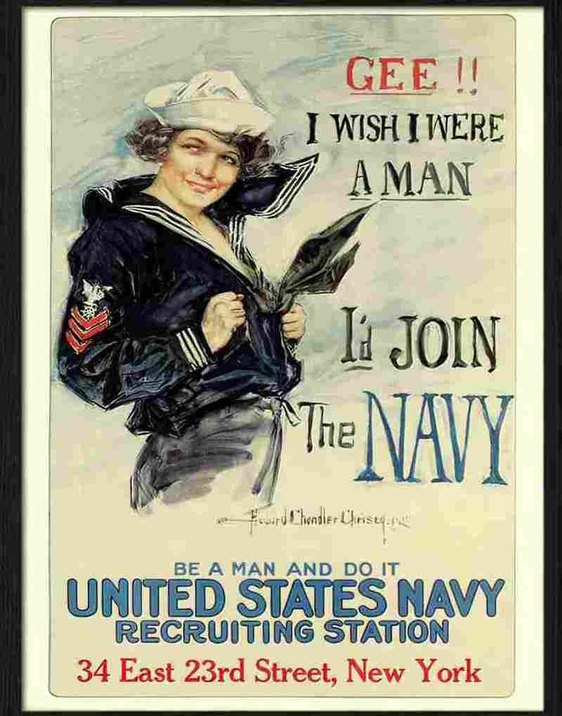 gee i wish i were a man howard chandler christy 1917 war poster Advert A4 Photo Print
