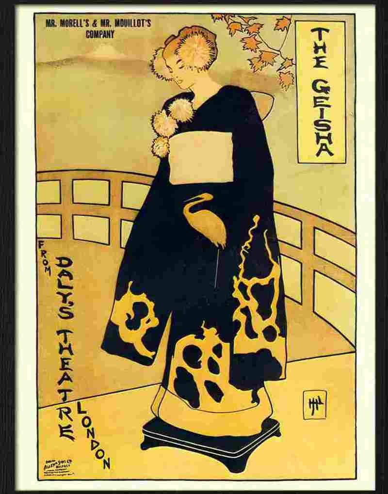 geisha theatre poster 1890s Advert A4 Photo Print