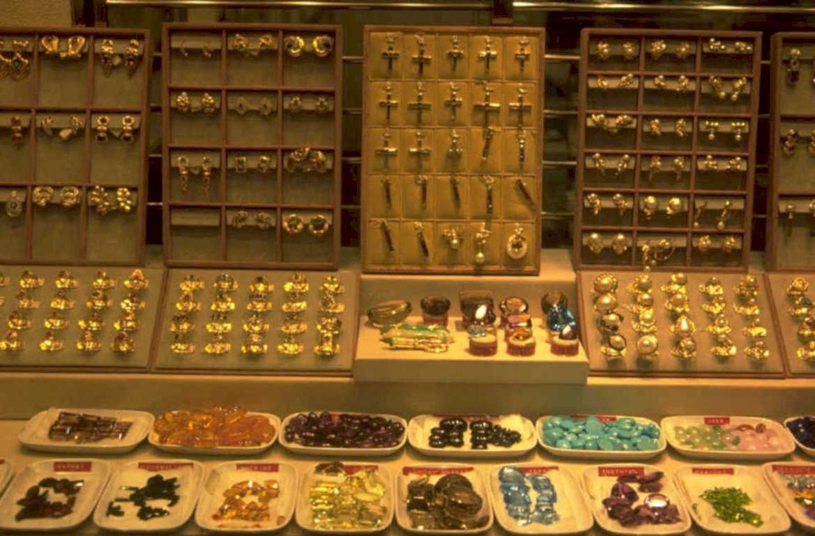 gemstones jewelry display 1980s 1990s A4 Photo Print