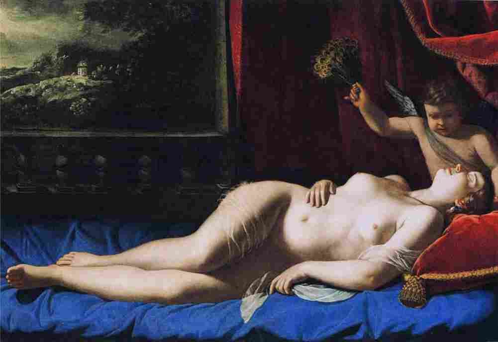 gentileschi Sleeping Venus Art A4 Photo Print