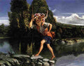 gentileschi orazio landscape with saint christopher Art A4 Photo Print