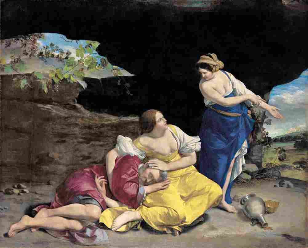 gentileschi orazio lot with his daughters Art A4 Photo Print