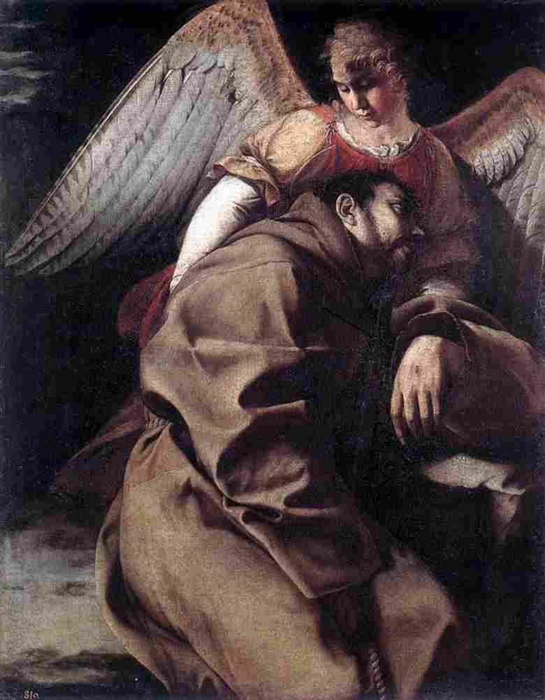 gentileschi orazio saint francis supported by an angel Art A4 Photo Print