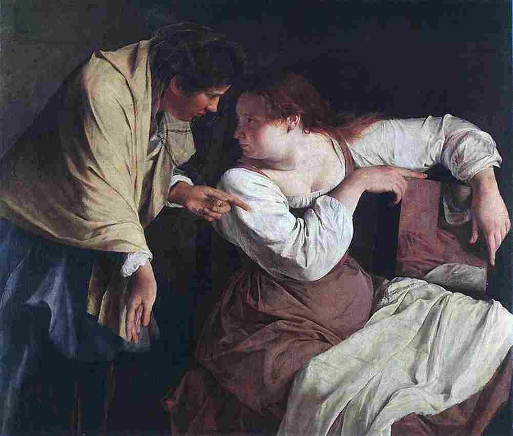 gentileschi orazio two women with a mirror Art A4 Photo Print