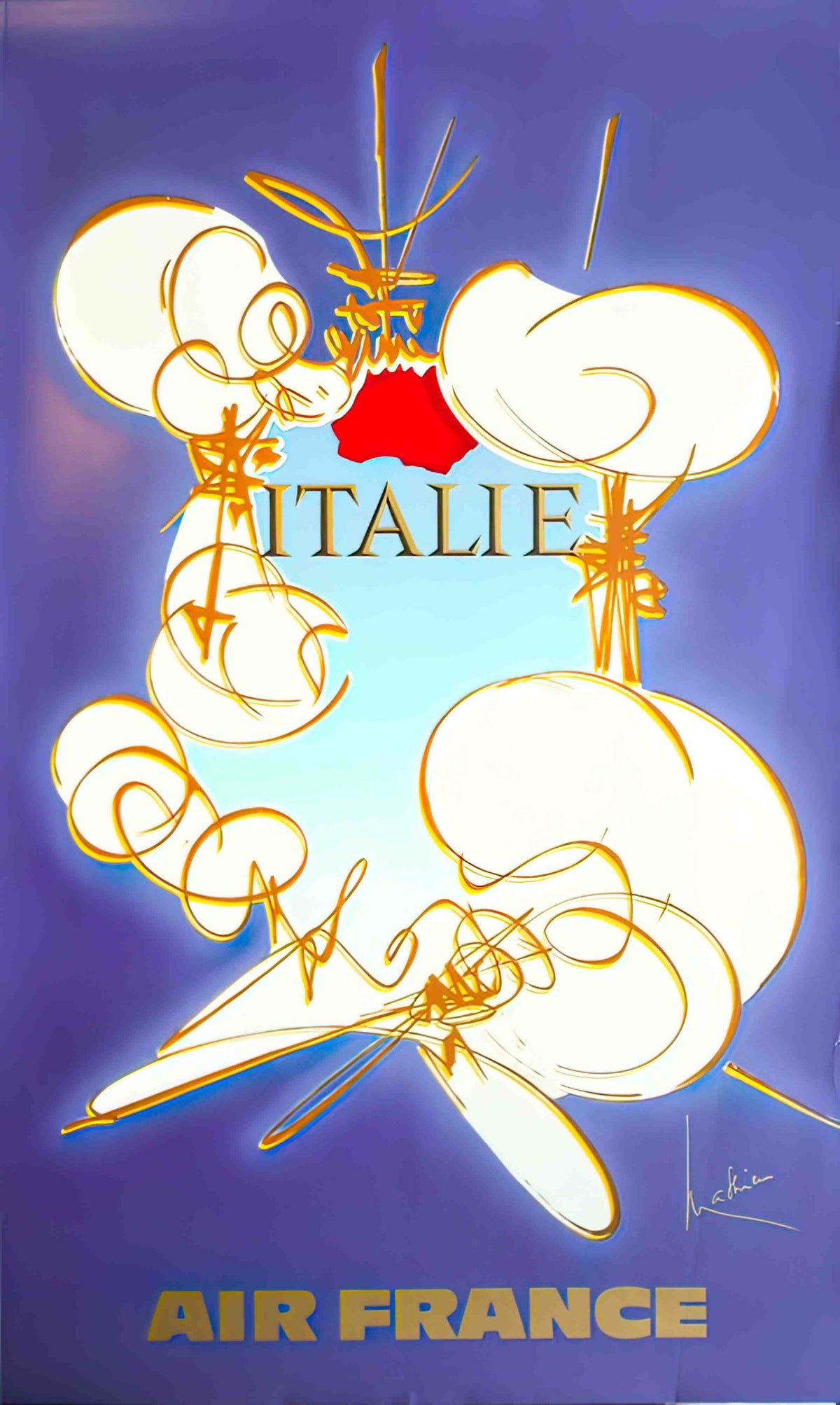 georges mathieu italie air france 1967 4 Advert A4 Photo Print