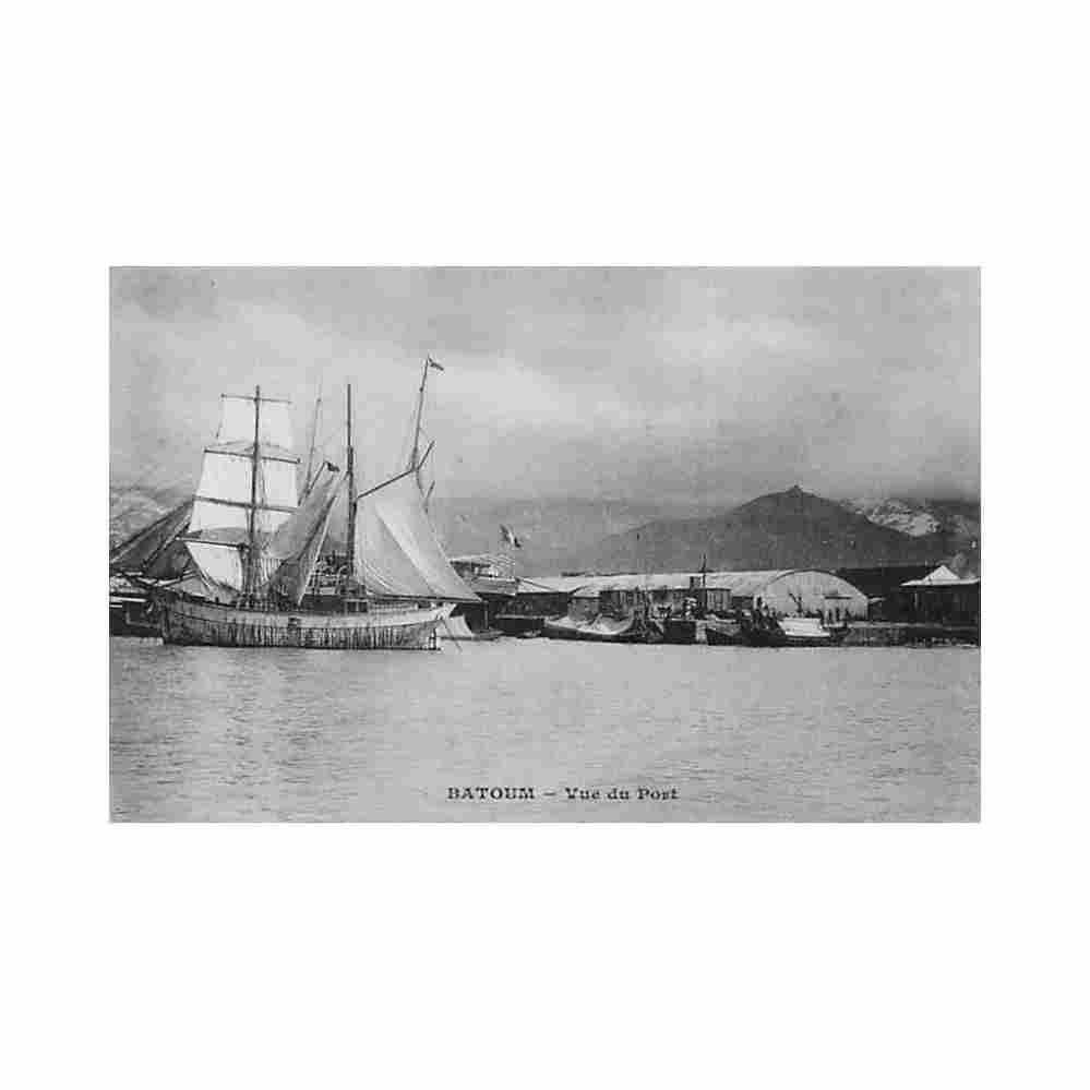 georgia batumi view of the harbour messageries maritimes Vintage A4 Photo Print