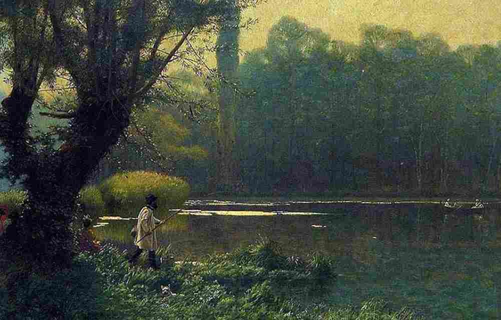 ger summer afternoon on a lake Art A4 Photo Print