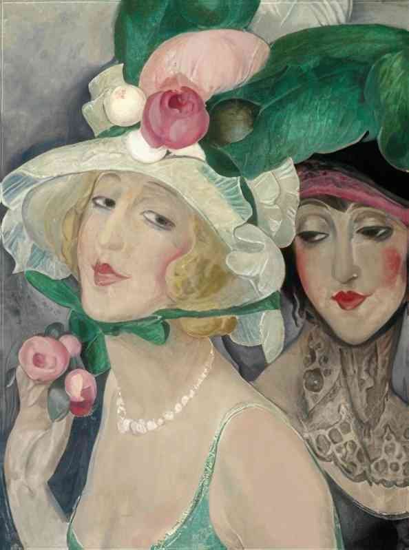 gerda wegener cocottes with hats (lili and friend) Art A4 Photo Print