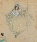 gerda wegener costume sketch Art A4 Photo Print