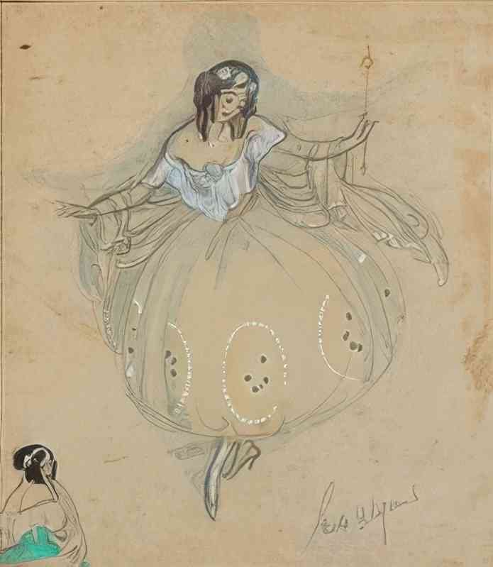 gerda wegener costume sketch Art A4 Photo Print