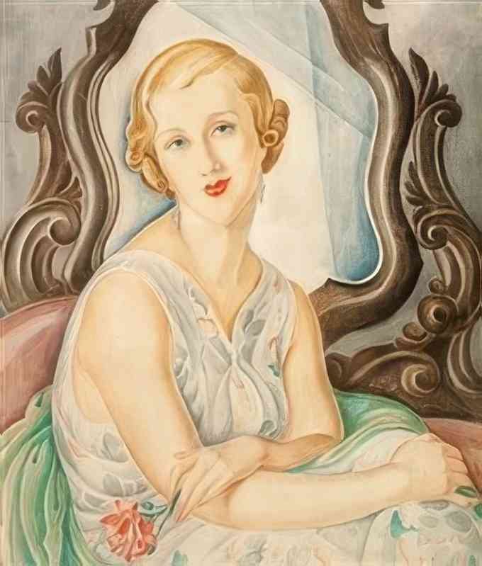gerda wegener dame foran et spejl Art A4 Photo Print UK