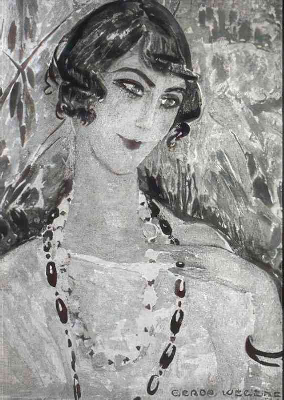 gerda wegener dame med perlekaede Art A4 Photo Print UK