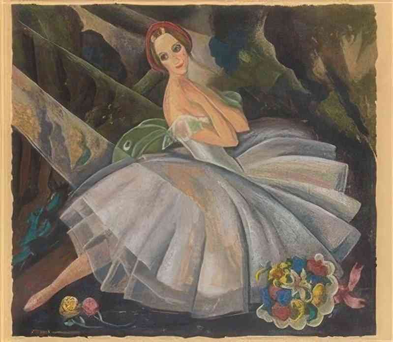 gerda wegener danseuse au bouquet de fleurs Art A4 Photo Print