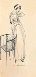 gerda wegener elegant woman with chair Art A4 Photo Print UK