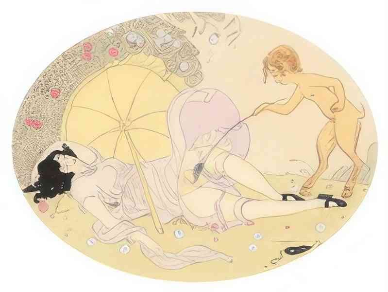 gerda wegener erotic scene with woman and pan Art A4 Photo Print