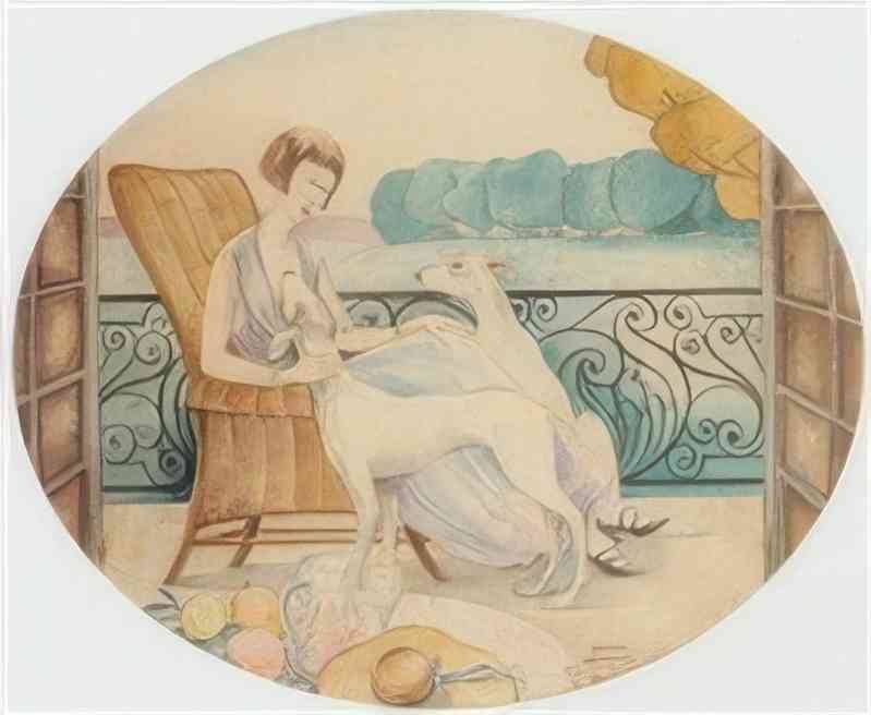 gerda wegener femme aux chiens Art A4 Photo Print UK