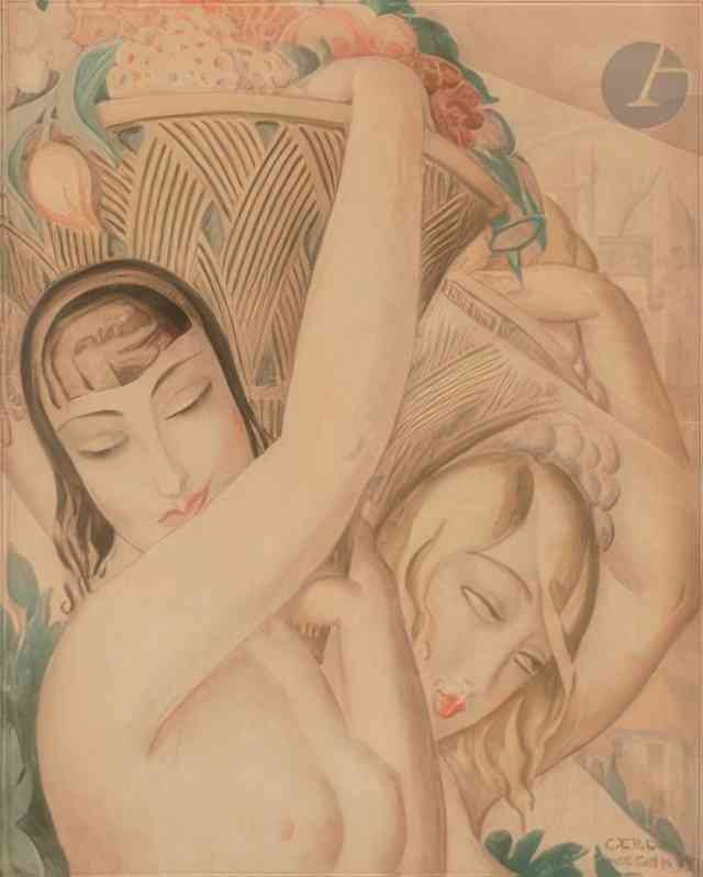 gerda wegener femmes aux paniers de fruits Art A4 Photo Print UK