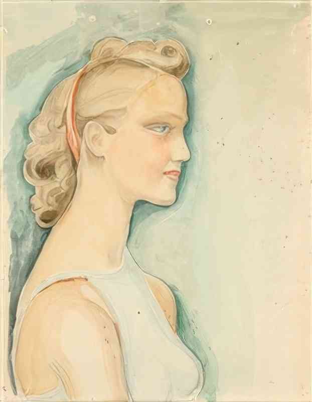 gerda wegener girl with red hairband Art A4 Photo Print