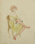 gerda wegener girl with red shoes Art A4 Photo Print UK