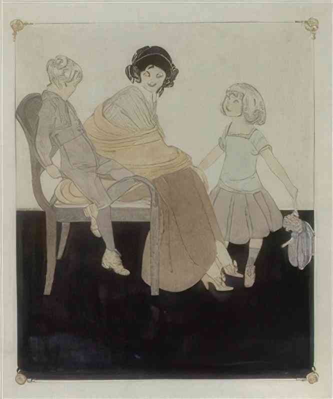 gerda wegener interior med moder og to born Art A4 Photo Print