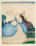 gerda wegener kurtiserende par i rococodragter. damen nyder duften af en rose Art A4 Photo Print