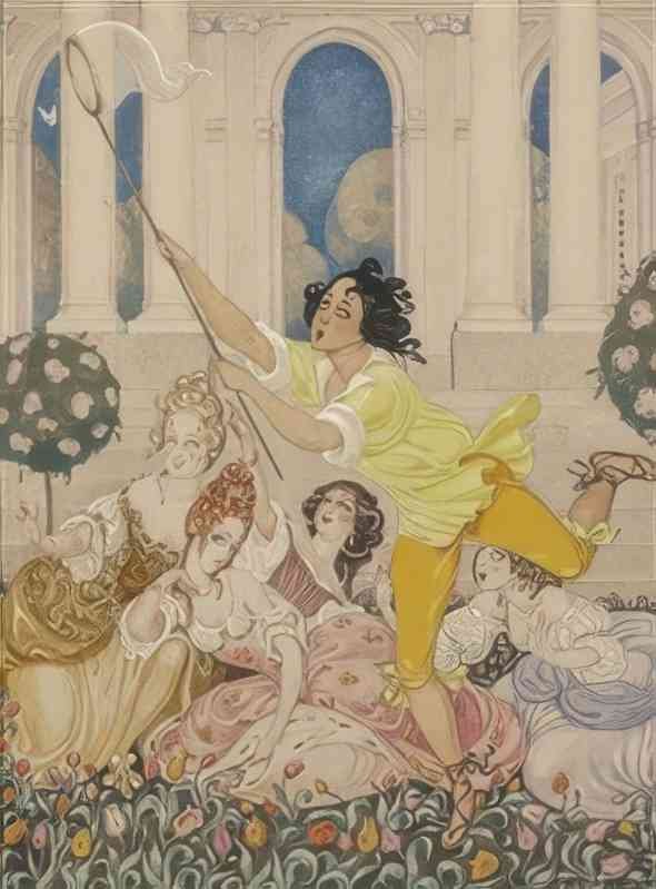 gerda wegener la chasse au papillon Art A4 Photo Print