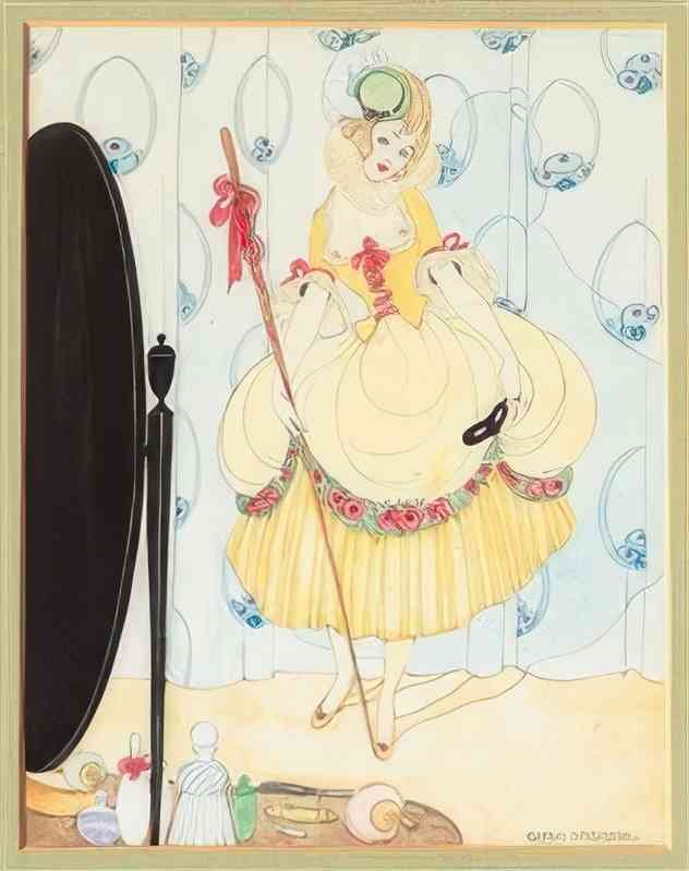 gerda wegener lady in a low cut costume Art A4 Photo Print