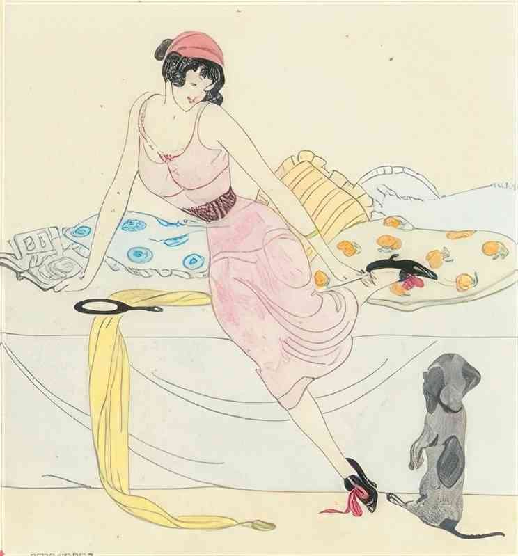 gerda wegener lady with dog Art A4 Photo Print