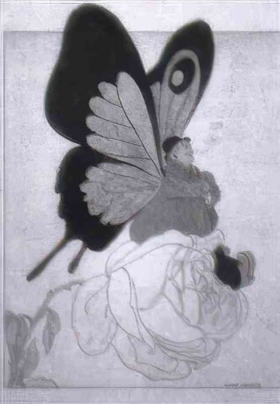 gerda wegener mand med sommerfuglevinger siddende i en rose Art A4 Photo Print