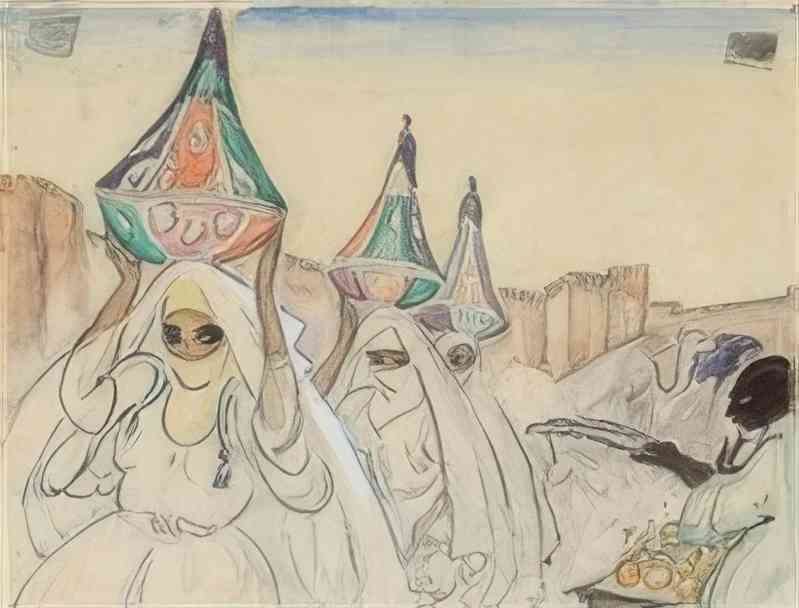 gerda wegener marokkanske kvinder (moroccan women) Art A4 Photo Print