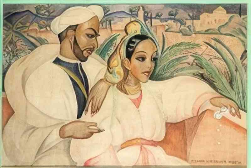 gerda wegener oriental couple morocco early 1930s Art A4 Photo Print