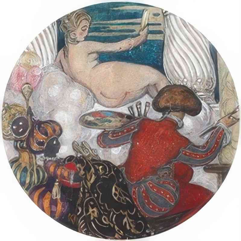 gerda wegener oriental interior with an artist and his model Art A4 Photo Print