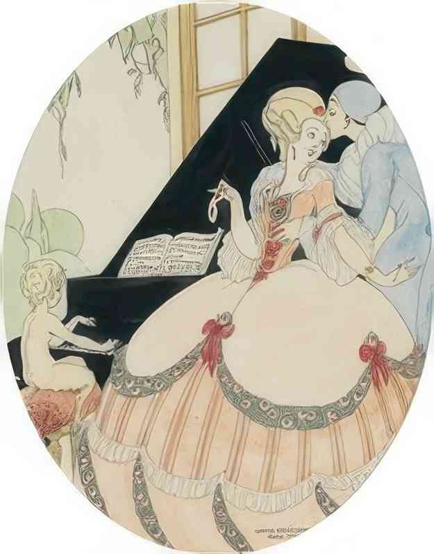 gerda wegener pierrot with chanteuse and satyr. Art A4 Photo Print