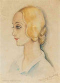 gerda wegener portraet af solodanserinde ulla poulsen i profil Art A4 Photo Print