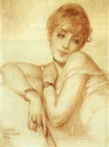 gerda wegener portraet af ung kvinde Art A4 Photo Print