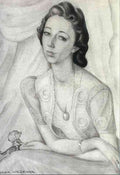 gerda wegener portraet af ung kvinde med rose(1) Art A4 Photo Print