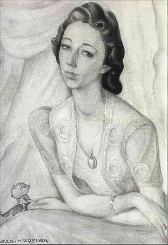 gerda wegener portraet af ung kvinde med rose(1) Art A4 Photo Print