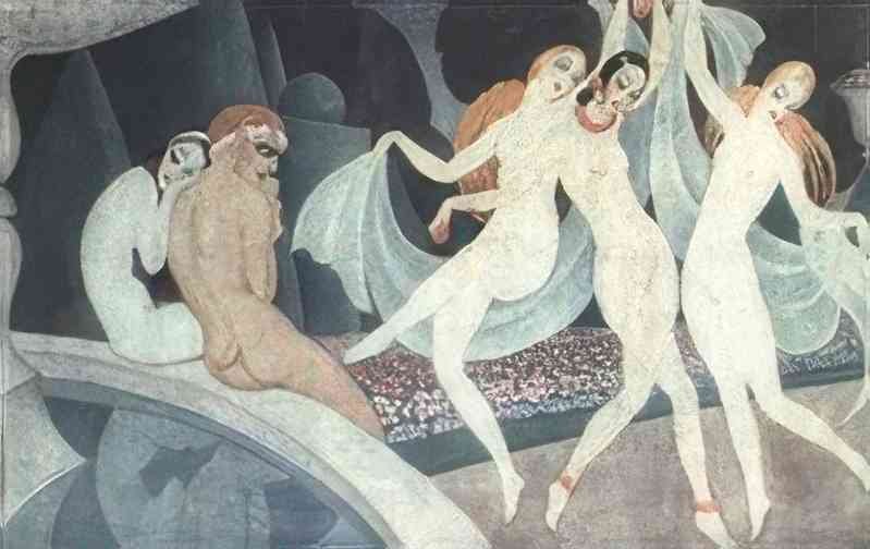 gerda wegener satyr beundrer dansende nymfer Art A4 Photo Print