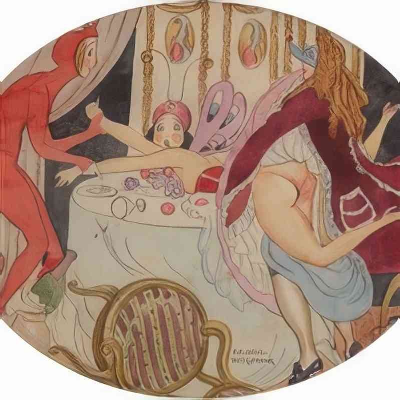 gerda wegener scene de banquet erotique Art A4 Photo Print