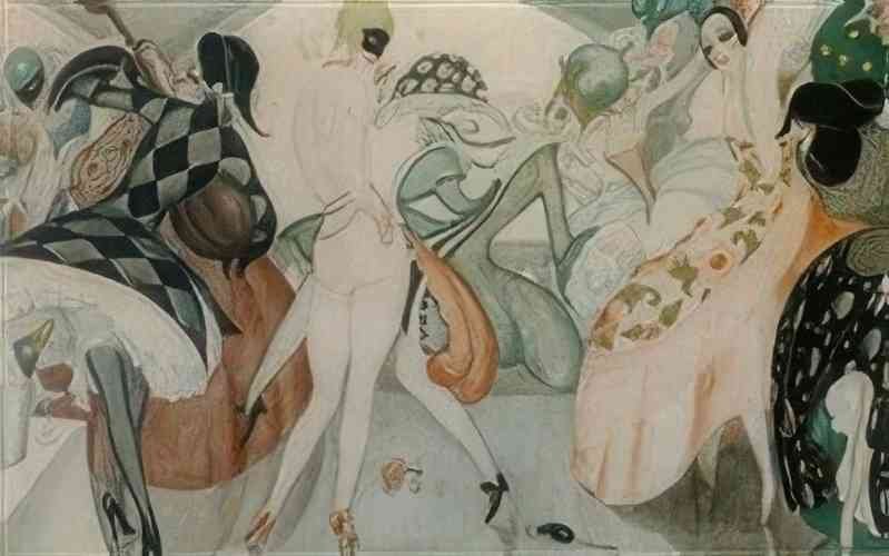 gerda wegener scene de carnaval Art A4 Photo Print