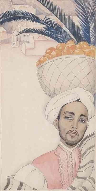 gerda wegener study maroc portrait of djialli Art A4 Photo Print UK