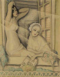 gerda wegener two women in a window. Art A4 Photo Print