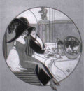 gerda wegener ungt par der drikker champagne pa en restaurant Art A4 Photo Print