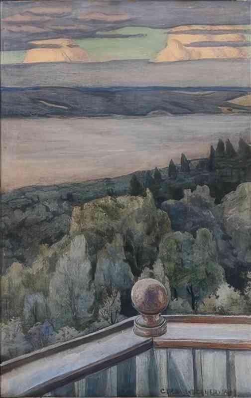 gerda wegener view from munkebjerg badehotel vejle fjord Art A4 Photo Print