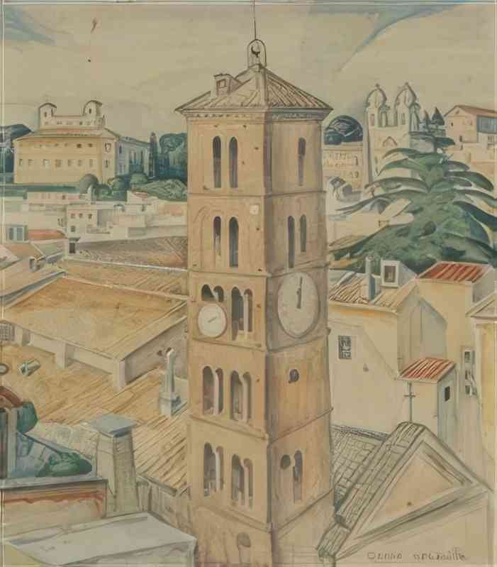 gerda wegener view of st silvestro rome Art A4 Photo Print UK