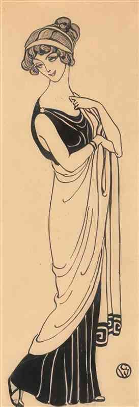 gerda wegener woman en greek draperies Art A4 Photo Print