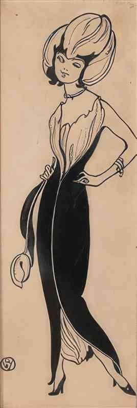 gerda wegener woman in a black flowerlike dress Art A4 Photo Print UK