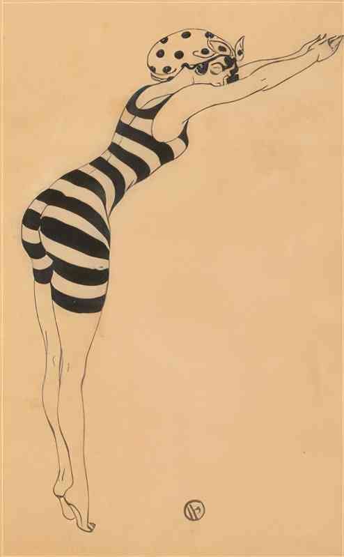 gerda wegener woman in a swimsuit Art A4 Photo Print UK
