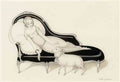 gerda wegener woman on chaise longue fedora Art A4 Photo Print UK